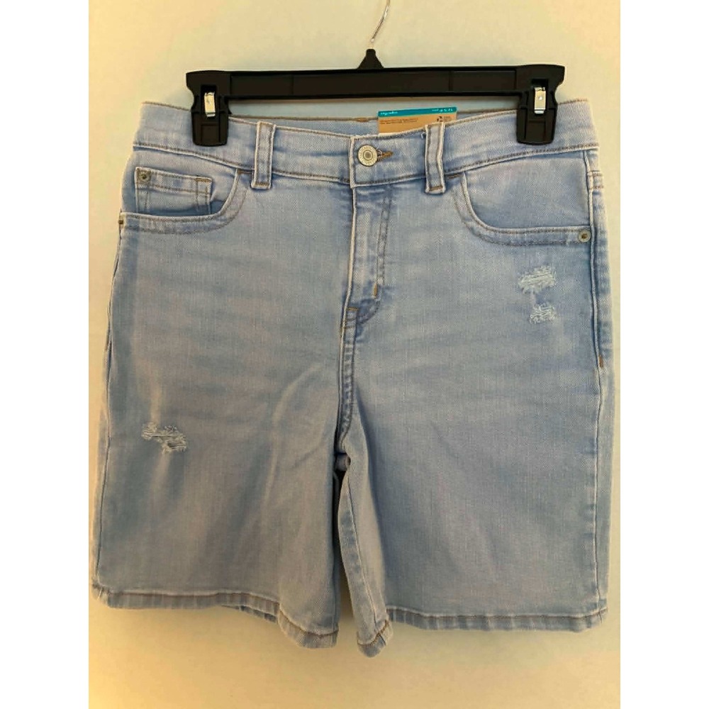 Thereabouts Girls Plus 12.5P Denim‎ Bermuda Shorts Light Wash Distressed NWT